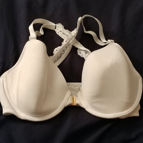 Front close white cotton bra - Picture 1 of 4